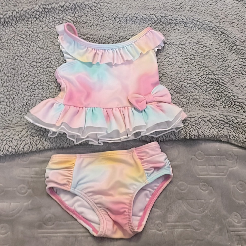 Baby Bathing suit tie dye Worn Once size 0-3 months
